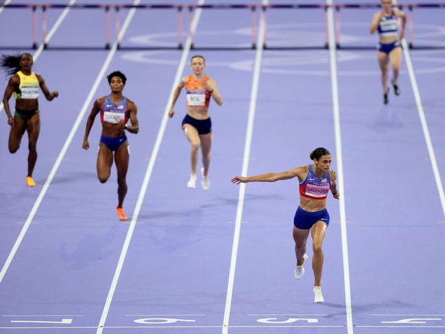 Sydney McLaughlin-Levrone destroyed the field in the 400m hurdles. Picture: Michael Steele/Getty Images