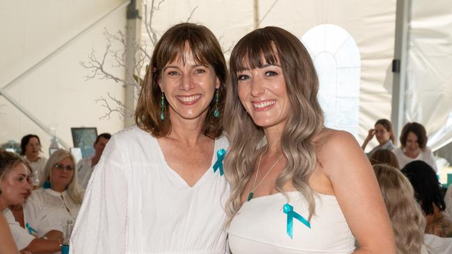 Amanda Bishop and Chelsea Presley at the Touch of Teal Soiree for the Trudy Crowley Foundation at the Mantra at the Harbour on Friday, September 8. Picture: Michaela Harlow