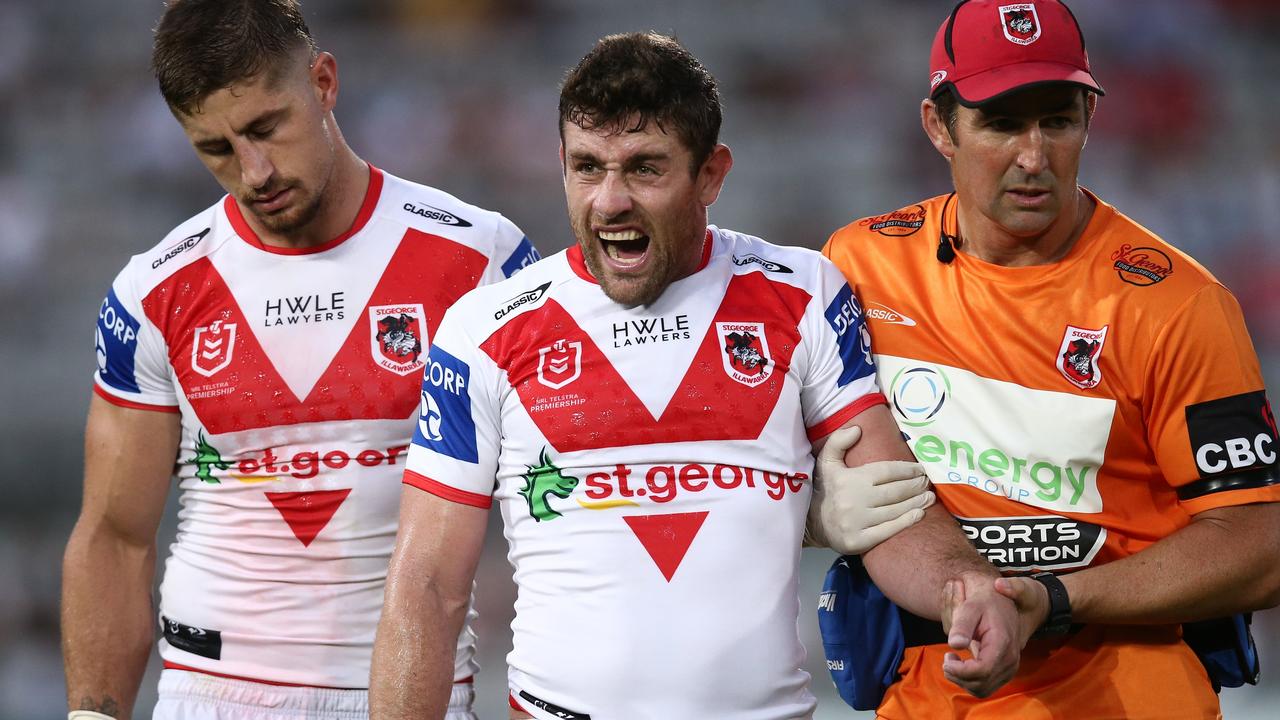 Dragons hooker Andrew McCullough has been cleared of serious injury. Picture: Jason McCawley/Getty Images