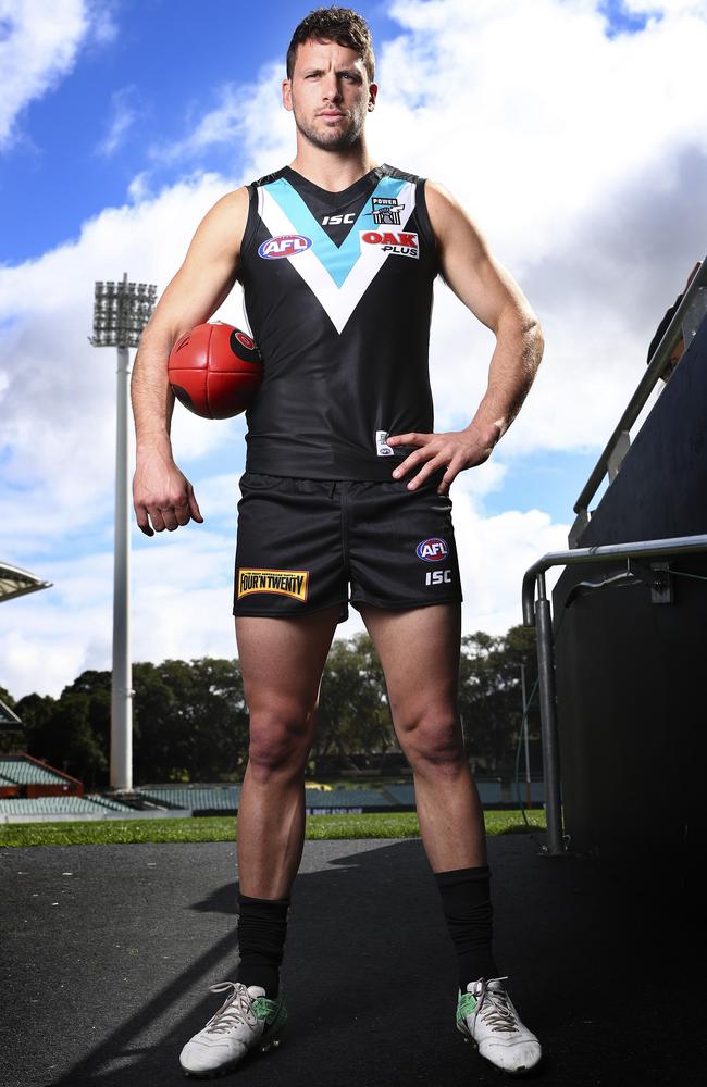 Port Adelaide captain Travis Boak at the Adelaide Oval. Picture: SARAH REED