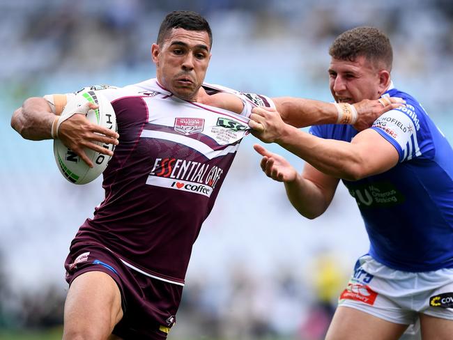 Burleigh halfback Jamal Fogarty in action against Newtown in the NRL State Championship on Sunday. Picture: AAP Image/Dan Himbrechts