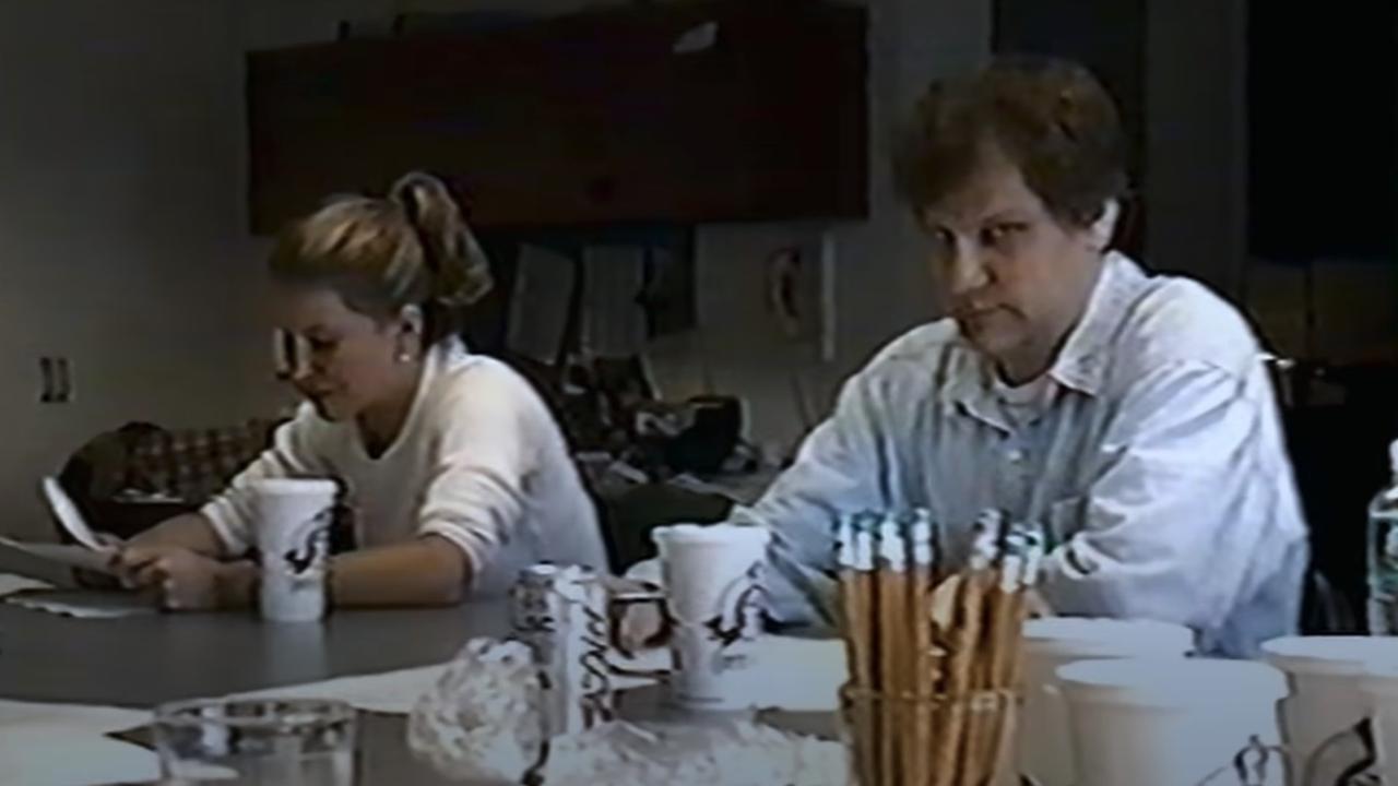 Steele (right) in their SNL writing days. Picture: Netflix