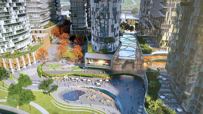 An artist's impression of how the new development along the Parramatta River, including 20,000 homes and a new urban beach, could appear. Photo: supplied