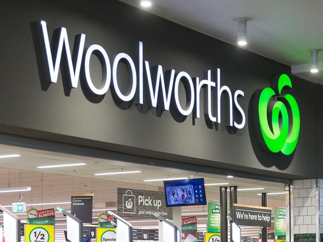 Lines of shoppers seen at Woolworths South Melbourne. Melbourne and Mitchell Shire is going into stage four lockdown measures.Photograph by Paul JeffersThe Australian02 Aug 2020