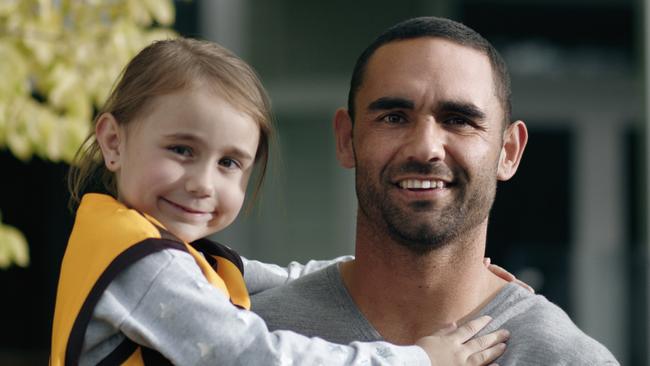 Shaun Burgoyne with his daughter.