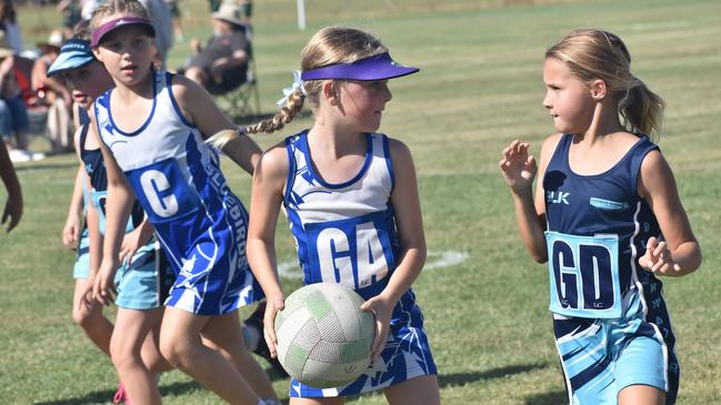 Action from Rockhampton Netball's annual Sullivan's Carnival at Jardine Park, Rockhampton, on May 24, 2025.