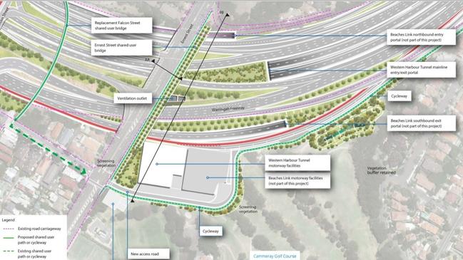 Plans for the construction support site at Cammeray Golf Course.