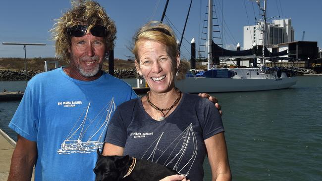 Stuart Tivey and Lisa Sampson, pictured with dog Coco, are operators of Big Mumma Sailing. PICTURE: Matt Taylor