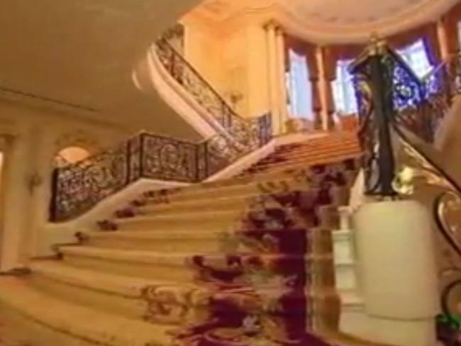 Life of luxury ... Natalia Potanina’s mansion near Moscow boasts an impressive staircase. Picture: CNN