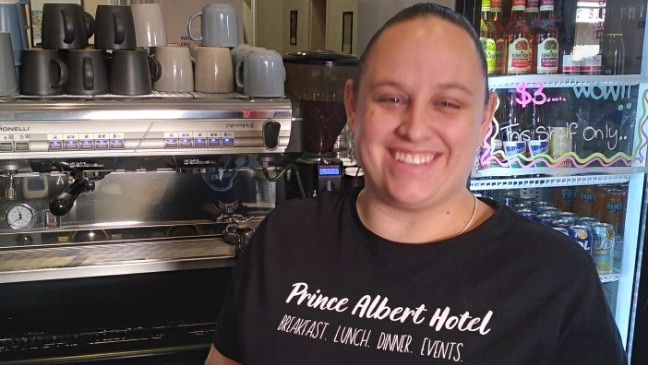 Barista Jess Lee at the Prince Albert Hotel. Ms Lee was identified by manager Danni Critchley as a talented coffee maker, who often handles the busy weekend shifts. Picture: Supplied