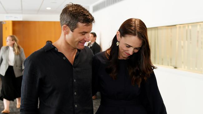 Former prime minister Jacinda Ardern and partner Clarke Gayford will say “I do” on Saturday afternoon. Picture: Kerry Marshall/Getty Images