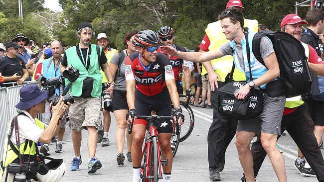 Richie Porte after the stage win in 2018. Picture Sarah Reed