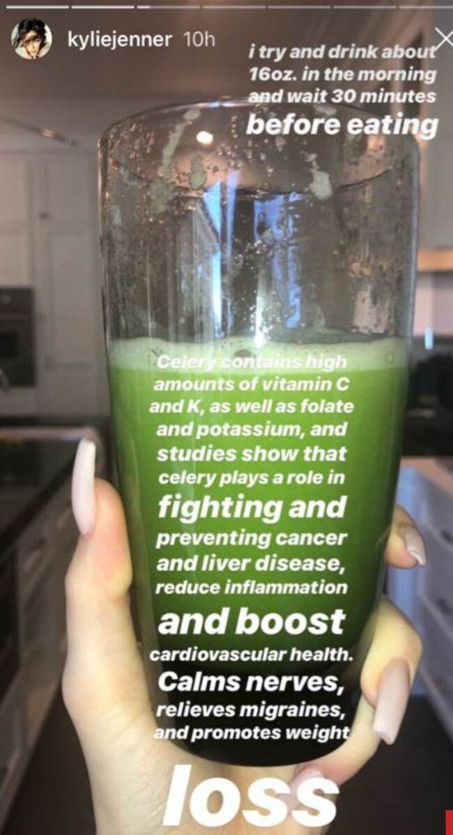 She’s a dedicated celery juice drinker.