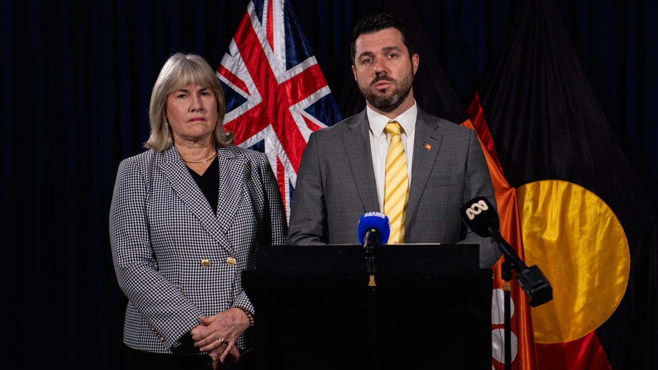 Chief Minister Eva Lawler and Police Minister Brent Potter ahead of stand-alone curfew laws being introduced in the Northern Territory. Picture: Pema Tamang Pakhrin