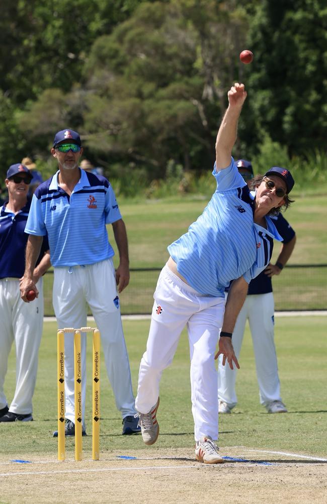 The former Powderfinger frontman rolls the arm over in the charity match. Picture; Supplied