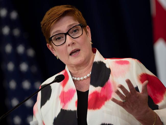 Foreign Minister Marise Payne. Picture: AFP