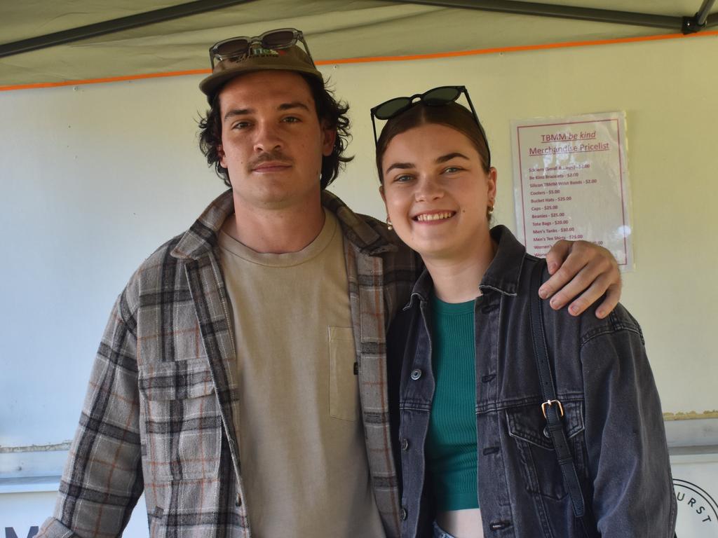 Taylor Wotley and Tara Jensen at Norths Chargers' inaugural TBMMBEKIND Day at the Gymmy Grounds, Rockhampton, on July 20, 2024.