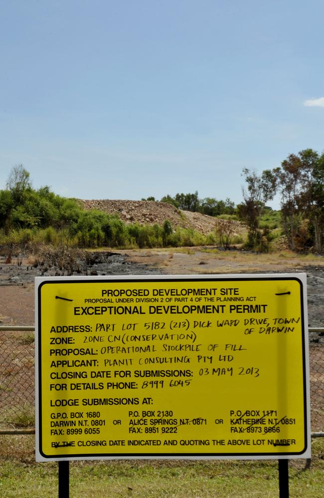 Development signs on Dick Ward Drive for Arafura Harbour.