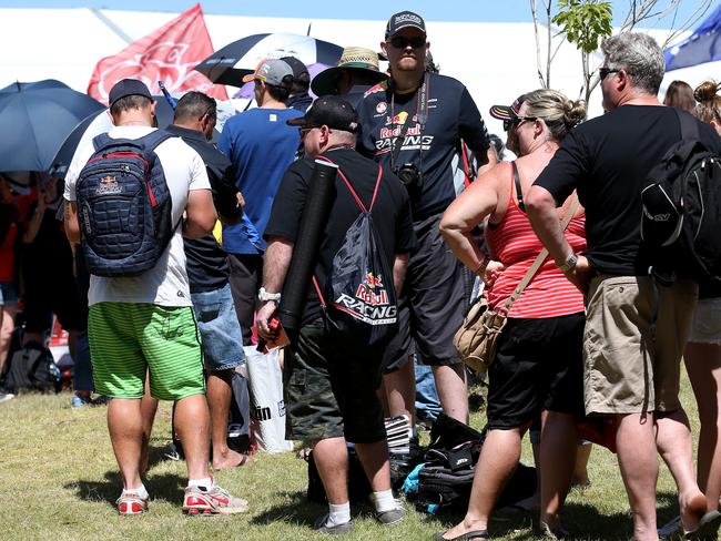 The merchandise line up during Day 2, Saturday of the GC 660 through the streets of Surfers Paradise. Pics Adam Head