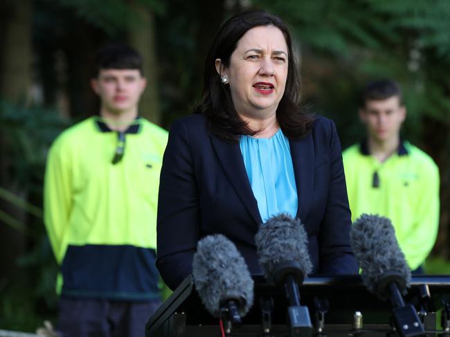 Premier Annastacia Palaszczuk at a press conference at Parliament. Pics Tara Croser.