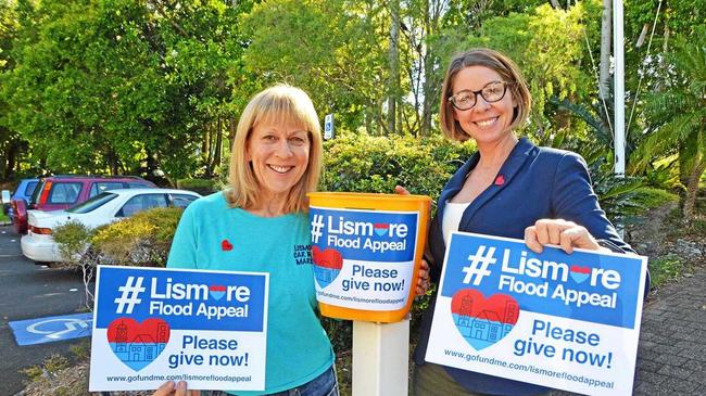 FLOOD APPEAL: Marny Bonner from the Lismore Carboot Market pictured with Lismore City Councillor Eddie Lloyd, are keen to promote the appeal.