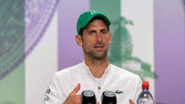 Novak Djokovic said he is ‘50/50’ to compete at the Tokyo Olympics. Picture: AFP