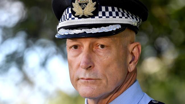 Queensland Police Deputy Commissioner Steve Gollschewski addresses the media on Sunday morning. Picture: John Gass