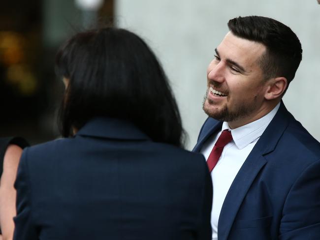 Lawyer Corey Cullen who was recently arrested by the CCC pictured outside court. Picture: AAP/David Clark