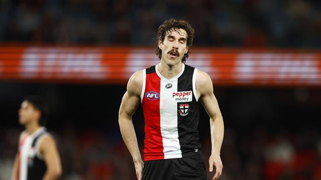 Max King couldn’t get near the big sticks. (Photo by Daniel Pockett/AFL Photos/via Getty Images)