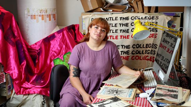 Student activist Madeline Ward at the University of Sydney campus yesterday. Picture: Hollie Adams.