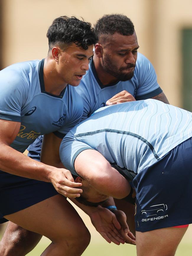Joseph Sua'ali'i and Samu Kerevi. Picture: Mark Metcalfe/Getty Images