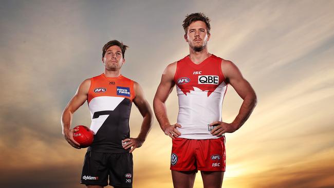 Toby Greene and Luke Parker ahead of Saturday’s elimination final. Picture: Phil Hillyard