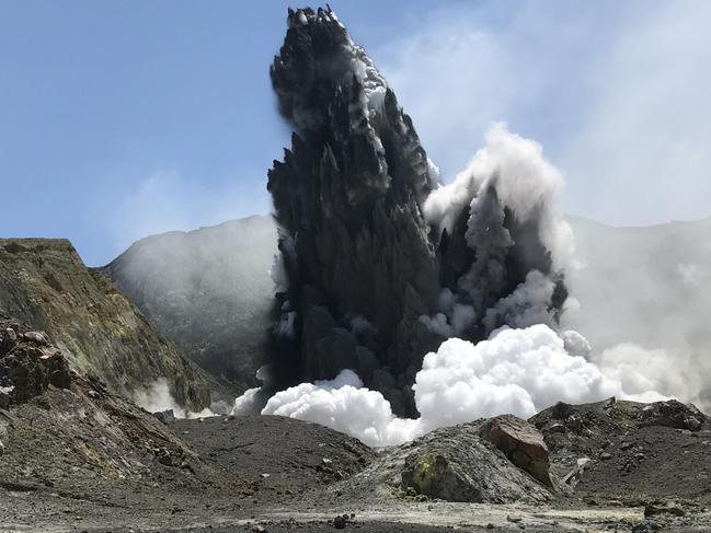 Photos taken of the eruption at 2.12pm by John Cozad. White Island Volcano erupted at 2.11pm, claiming the life of John’s son, Chris Cozad. Picture supplied by the family.