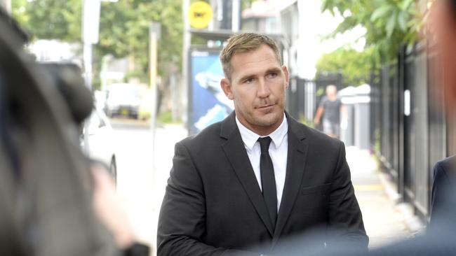 NRL player Scott Bolton arrives at Waverley Court in Sydney, Monday, January 7, 2019. The North Queensland prop, 31, remains on bail and has pleaded not guilty to the accusation he committed an indecent act against a woman in a Bondi Beach bar on a Saturday night in May 2018. (AAP Image/Jeremy Piper) NO ARCHIVE