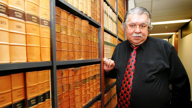 Barrister Lloyd McDermott, who was the first Aboriginal to play rugby union for Australia when he was selected in Wallabies team to play All Blacks in 1962, at his former chambers in Sydney.