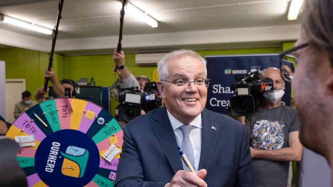 Prime Minister Scott Morrison at Parramatta. Picture: Jason Edwards