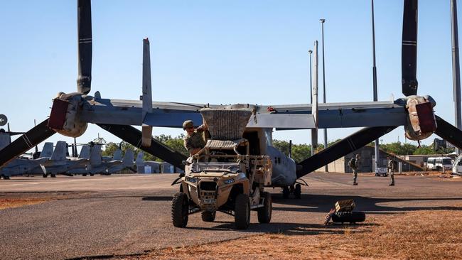 An MRZR being loaded onto a US MV-22 Osprey. Picture: Royal Marines.