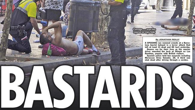 The Sun front page on August 18 after the Barcelona terror attack.