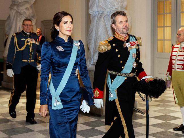 There were no smiles from the couple during a New Year reception. Picture: AFP