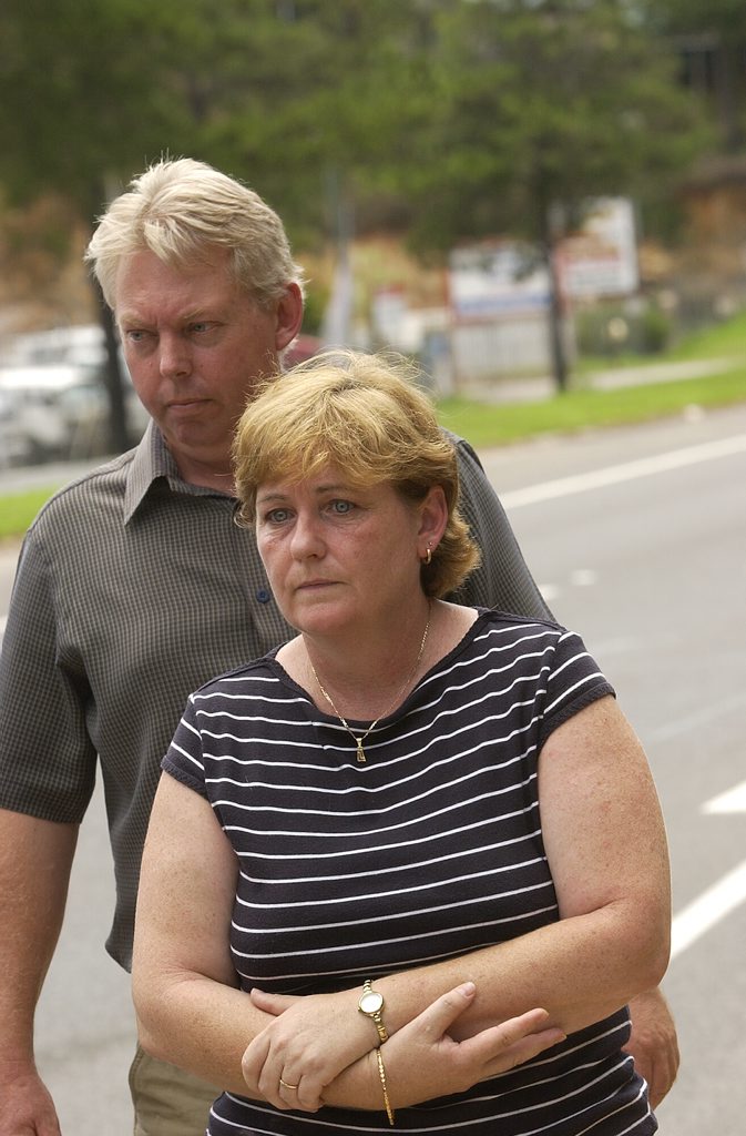 Denise and Bruce Morcombe at the site where Daniel disappeared in 2003.