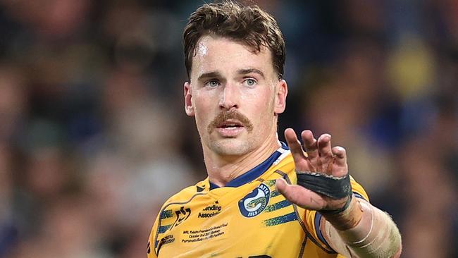 Clinton Gutherson of the Eels reacts during the 2022 NRL Grand Final match between the Penrith Panthers and the Parramatta Eels at Accor Stadium on October 02, 2022, in Sydney, Australia.