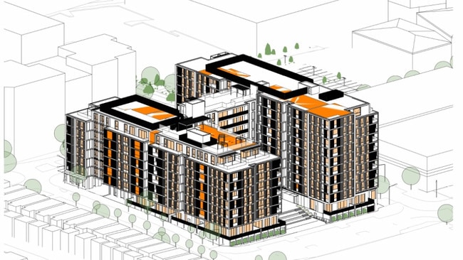 3D modelling of future ‘Tulich Lifestyle Village’ which includes 210 units spread across two towers rising eight and ten-storeys high. Picture: Studio SC