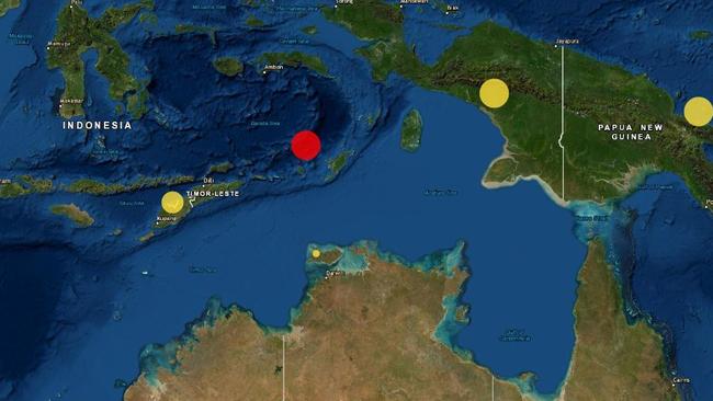 An earthquake was detected off the NT coast on Tuesday night, 1000km from Darwin