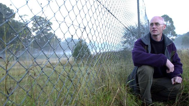 Geoff Brown outside ADI site at St Marys in 2001. Picture: Tracee Lea.