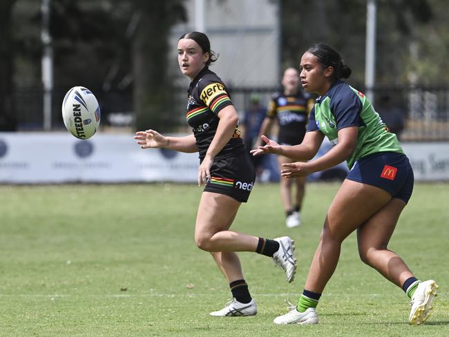 CANBERRA, AUSTRALIA, NewsWire Photos. MARCH 9, 2024: Westpac Tarsha Gale Cup - NSWRL Junior Reps Round Six Canberra Raiders vs Penrith Panthers at Raiders Belconnen in Canberra. Picture: NCA NewsWire / Martin Ollman