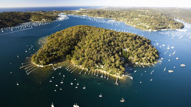 Aerial view of Scotland Island, Pittwater, Northern Beaches Image supplied by Destination NSW Mandatory Photo Credit: Hamilton Lund; Destination NSW