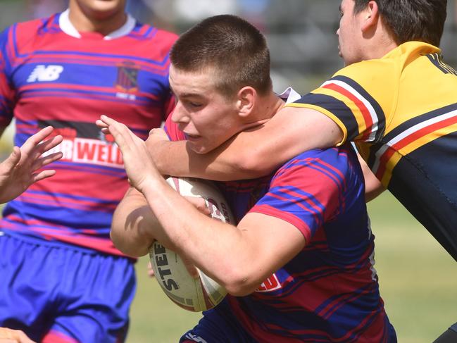 Aaron Payne Cup at Jack Manski Oval. Holy Spirit against St Augustine College. Saints' Cooper Meares. Picture: Evan Morgan