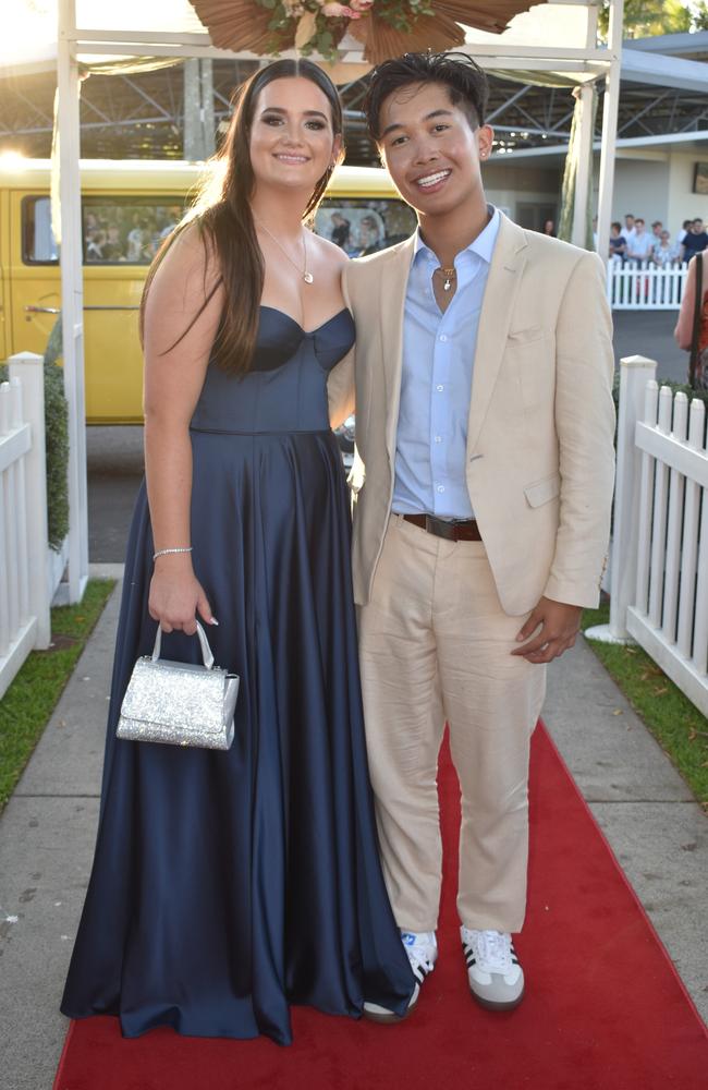 Rojan Gift Mades and Paige Carter at the Caloundra State High School formal 2024.