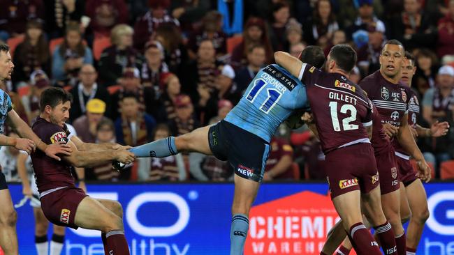 Hunt ripped Cordner’s boot off in Origin I. Picture by Adam Head.