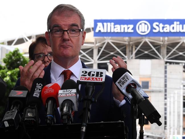 Opposition Leader Michael Daley outside Allianz Stadium today.